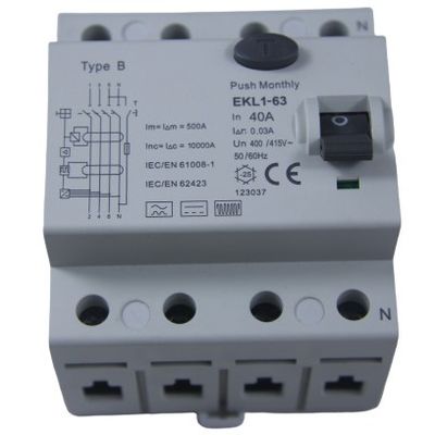 Bom preço Tipo interruptor 40A de B IP20 RCD 3 modo eletromagnético de Polo MCB da fase 4 on-line