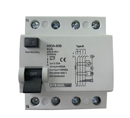 Bom preço 4 interruptor 415V 63A de Polo RCD interruptor de 3 fases on-line