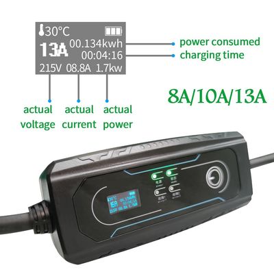 Bom preço Tomada portátil dos PINOS do Reino Unido 3 do carregador do veículo elétrico do Type2 8-16A 1P on-line